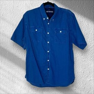Reyn Spooner Linen Blend Short Sleeve Button Front Shirt Size‎ Large Breathable